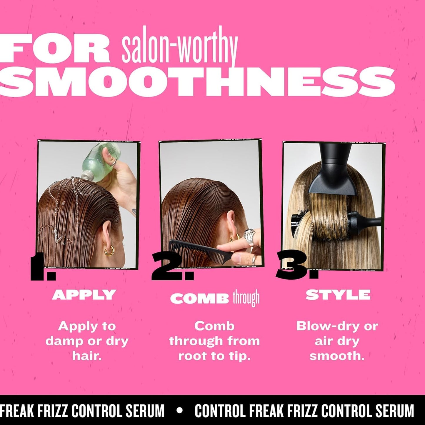 Authentic USA imported TIGI Control Freak hair care packaging details