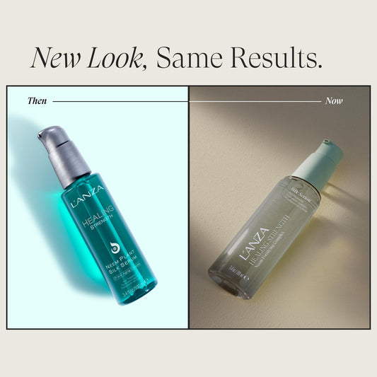 L'ANZA Neem Plant Silk Serum lightweight hair treatment showcasing its clear, non-greasy formula texture.