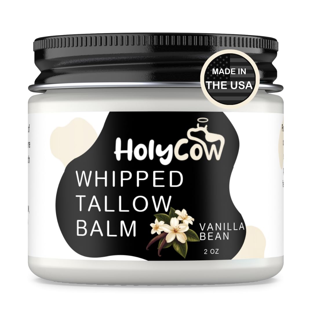 HolyCow Vanilla Bean tallow balm with natural ingredients