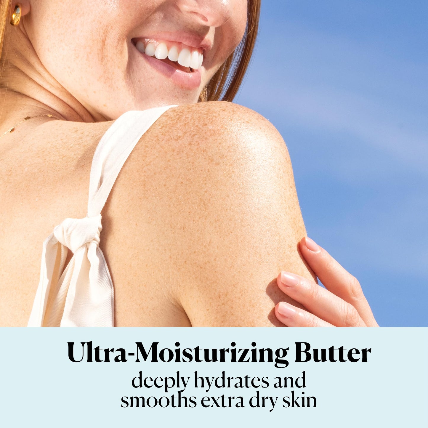 Educational graphic showing Sky Organics butter benefits for dry skin