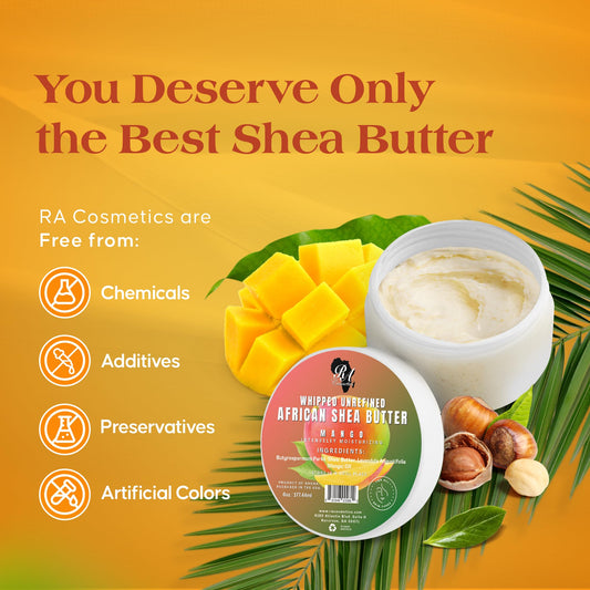 Whipped mango shea butter texture close up