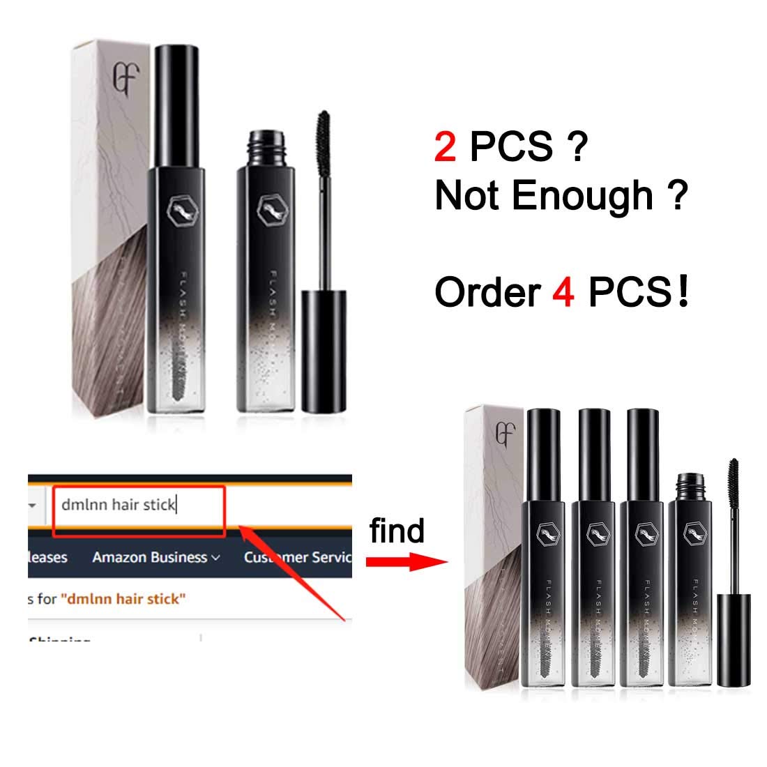DMLNN hair fixer stick showing the product textures and two pack packaging orientation.