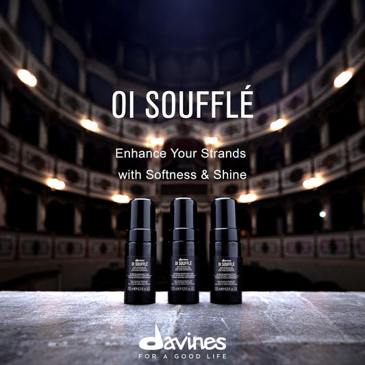 Davines Oi Soufflé liquid-to-foam texture close up