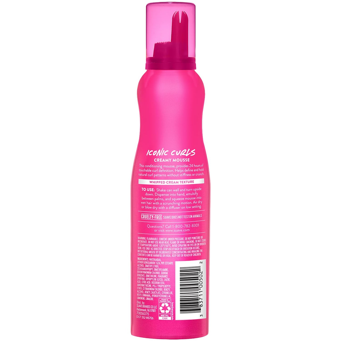 Suave Iconic Curls formulation pack of two bottles for professional salon results