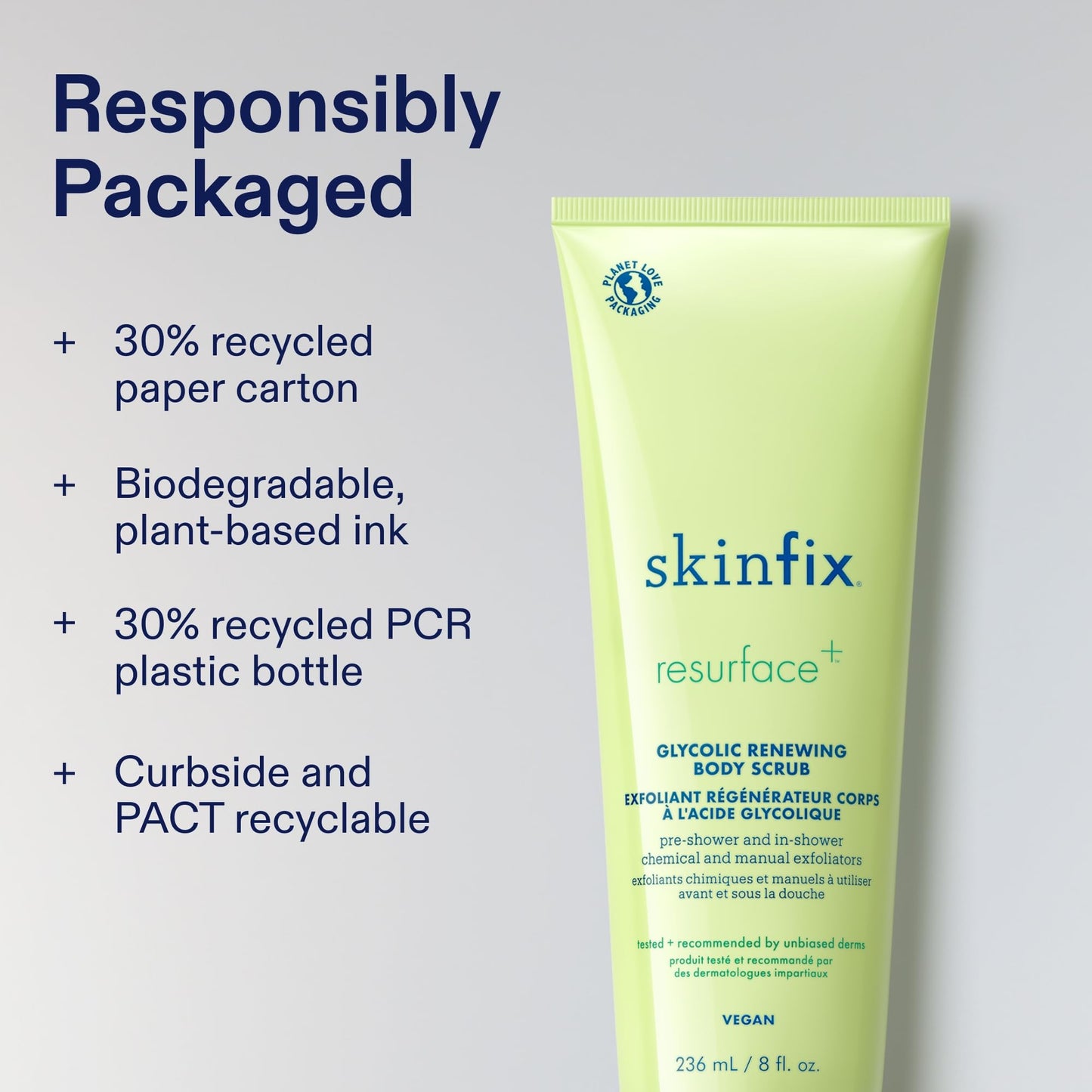 Close up of Skinfix packaging showing the authentic product details from the USA