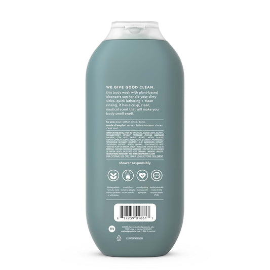 Method Men body wash plant-based formula label