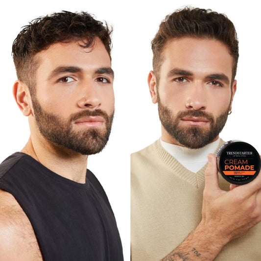 USA imported Trendstarter hair styling putty for natural low shine hairstyles.