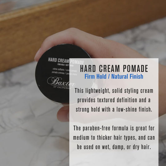 Baxter of California firm hold natural finish men hair cream jar open