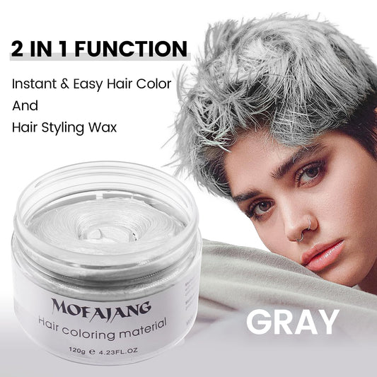 VOLLUCK temporary ash hair styling mud texture close up showing matte grey paste