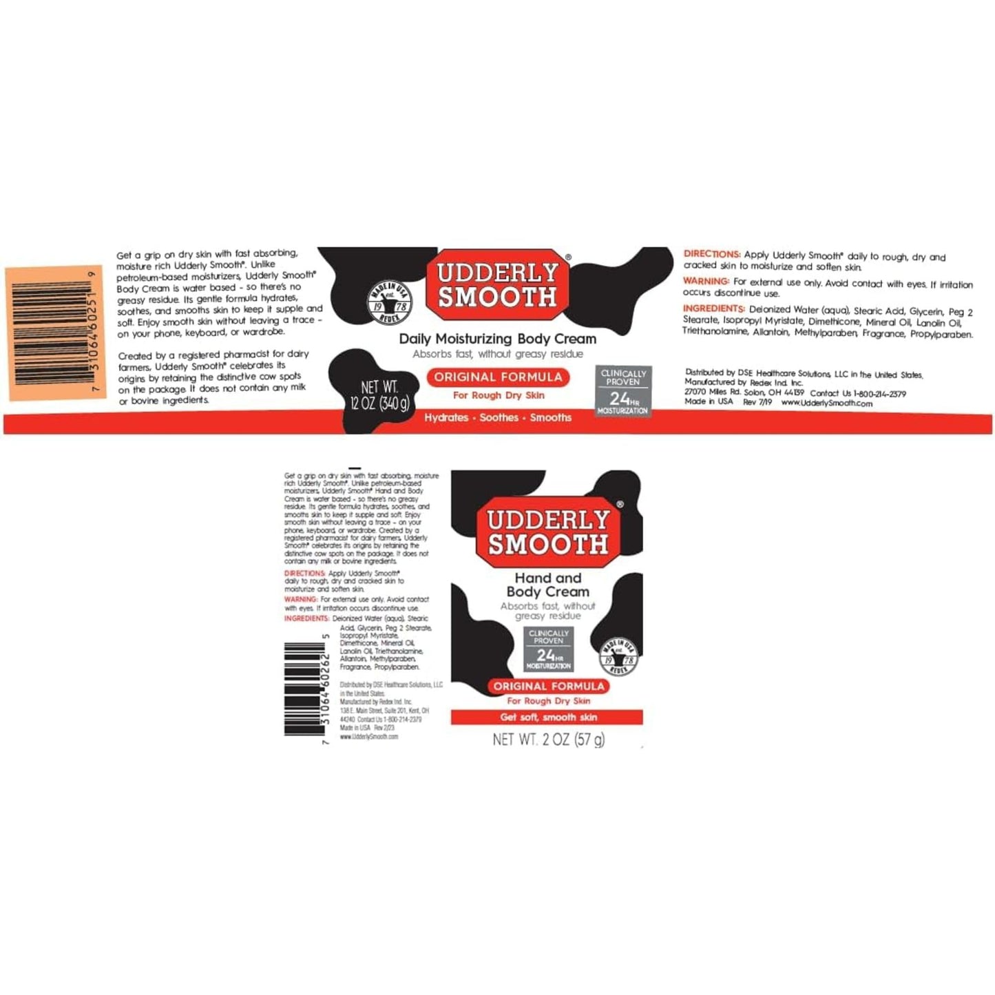 Udderly Smooth pharmacist developed sensitive skin friendly cream bundle contents highlighting allantoin and glycerin benefits