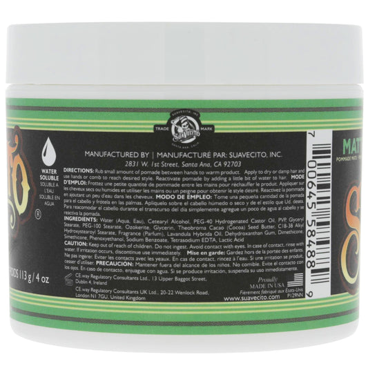 Suavecito No Shine Formula hair paste open container displaying product texture