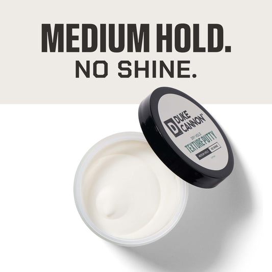 Duke Cannon hair putty matte finish texture detail