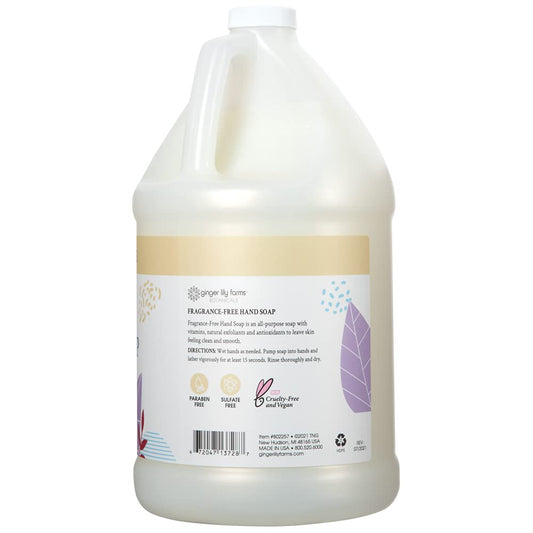 Ginger Lily Farms fragrance free hand wash one gallon bulk jug