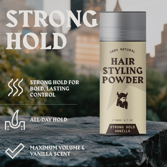 Close up of Striking Viking vanilla hair styling dust