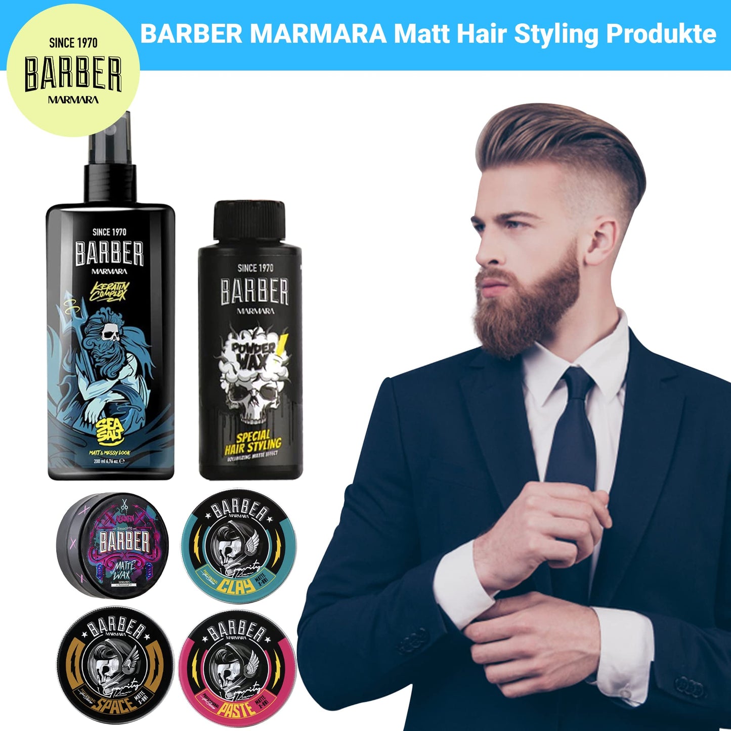 Barber Marmara unisex styling powder for volume