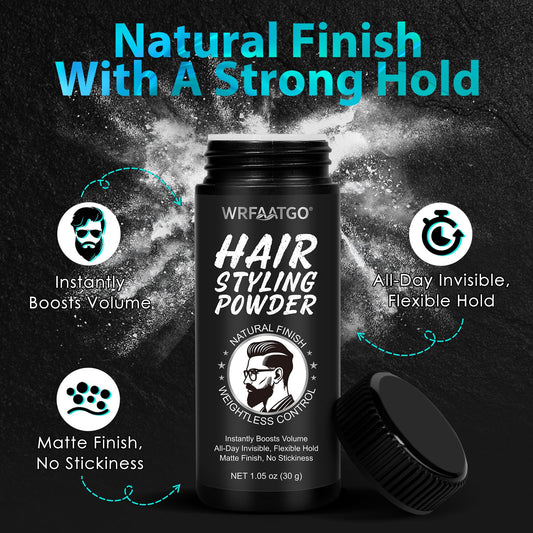 Liiutry texture powder showing matte finish on styled men hair