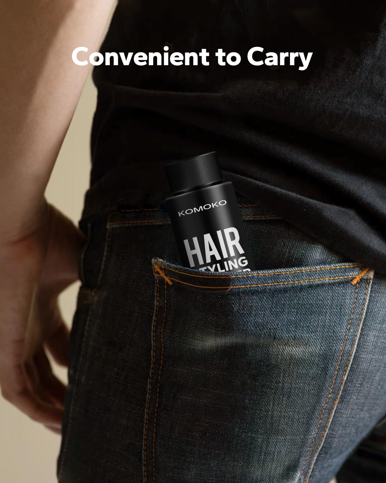 Komoko hair styling powder packaging side view