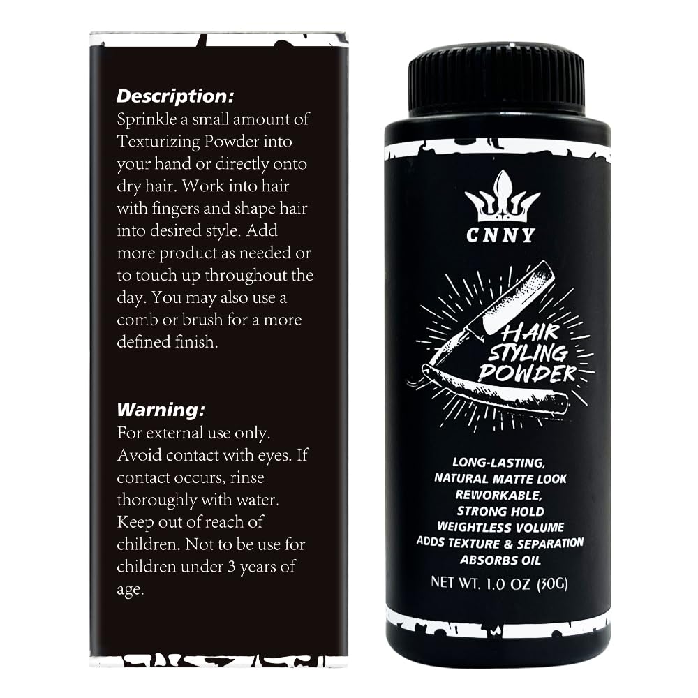 Travel size grooming essentials featuring CNNY styling powder