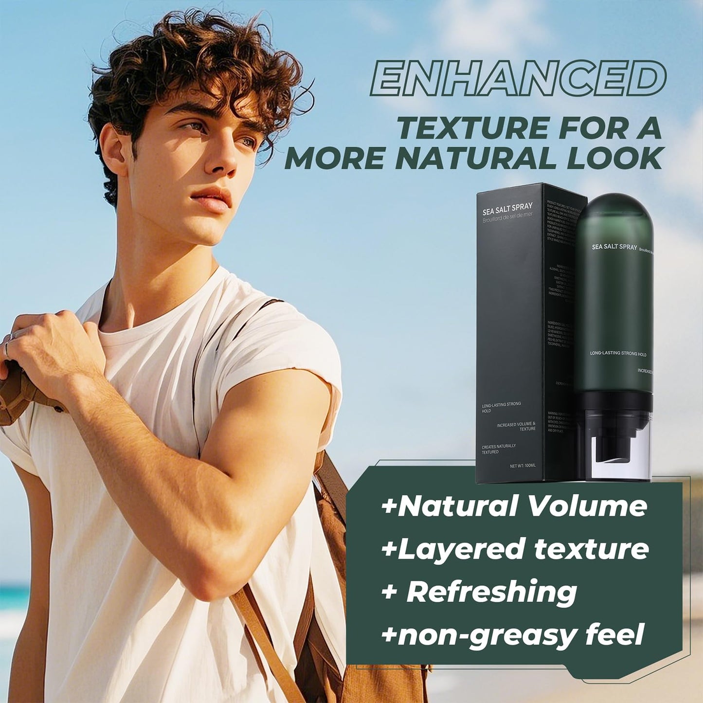 Non sticky volumizing hair spray for men product demonstration
