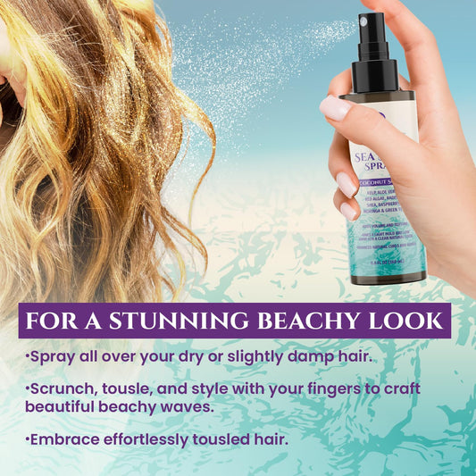 Nuva Botanicals hair spray bottle showing coconut and castor oil ingredients.