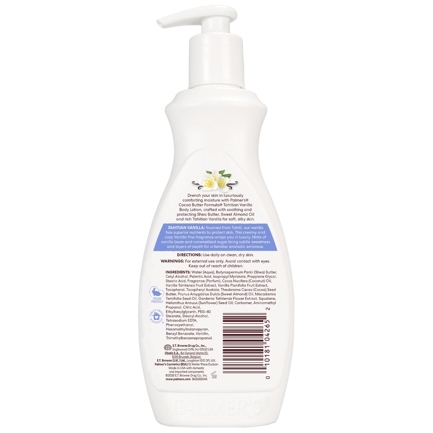 Complete packaging overview of the Tahitian vanilla moisturizing formula designed for full body skin hydration