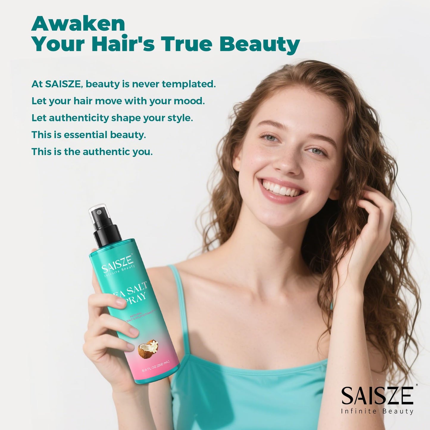 SAISZE 8.8 Ounce bottle texture spray close up detailing