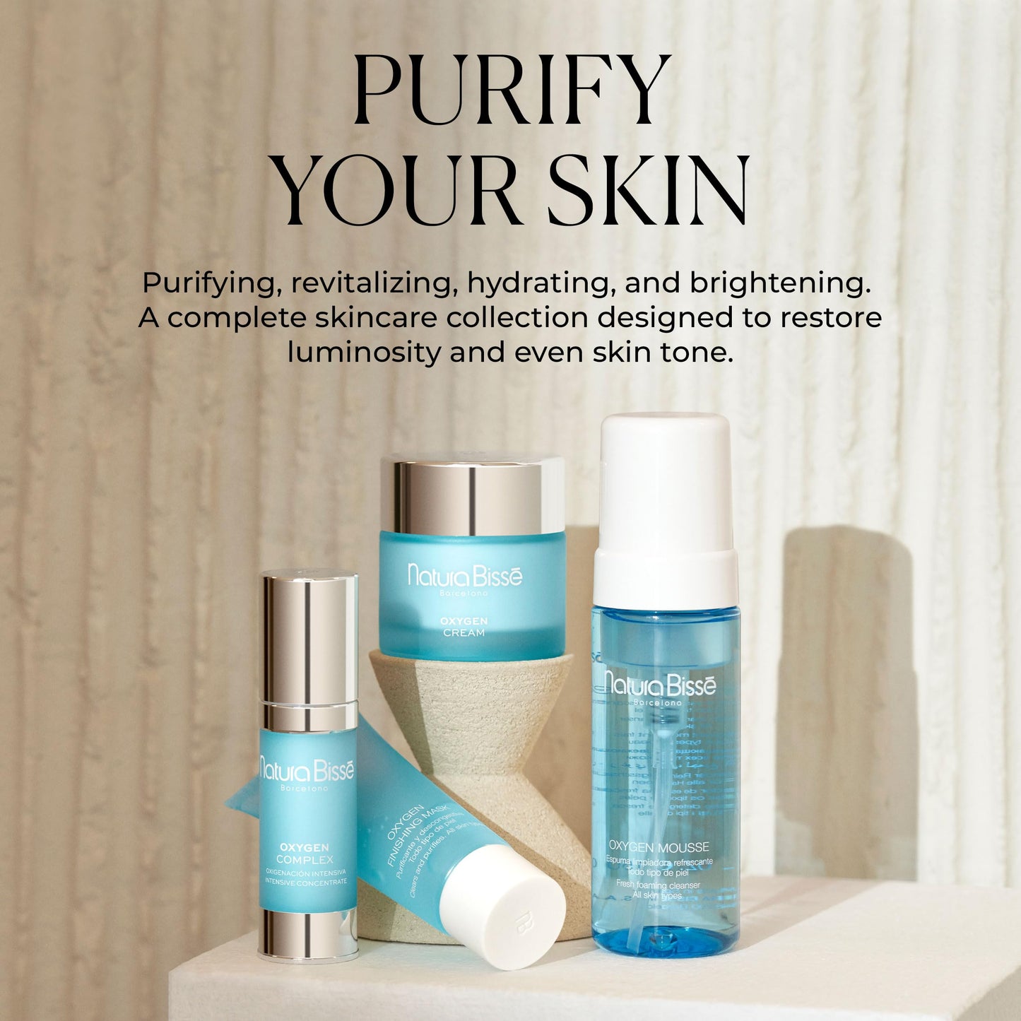 Natura Bisse Oxygen Mousse luxury imported skincare cleanser cap detail