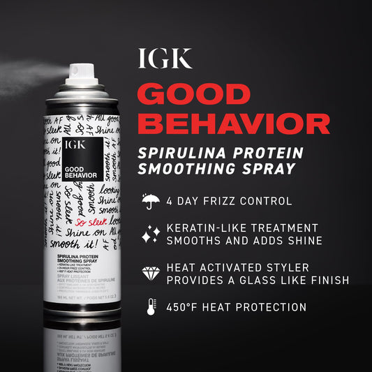 IGK hair smoothing spray texture and application mist