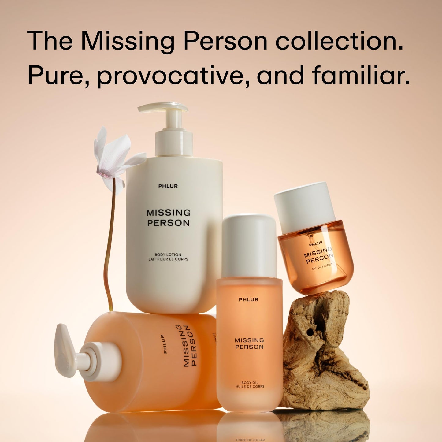 Phlur Missing Person Body Oil elegant minimalist bottle design