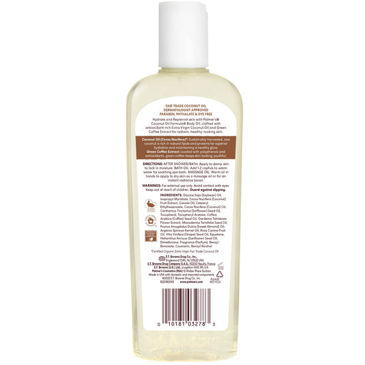 Palmers Coconut Oil Formula body oil texture and ingredients