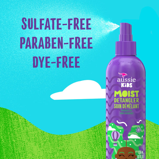 Aussie Kids hair detangling spray for children bottle close up