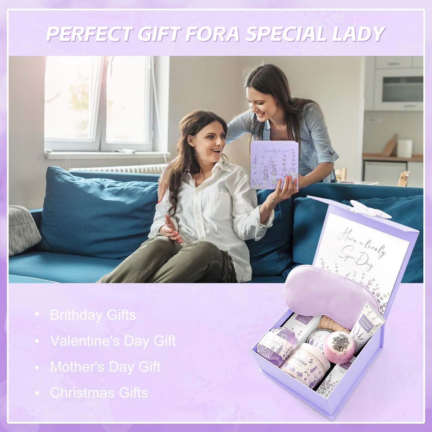 Frerdui complete eleven piece lavender scent gift arrangement for women wellness routines