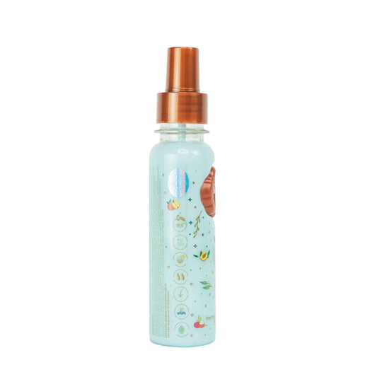 Close up of Origen Botanico hair protection spray label
