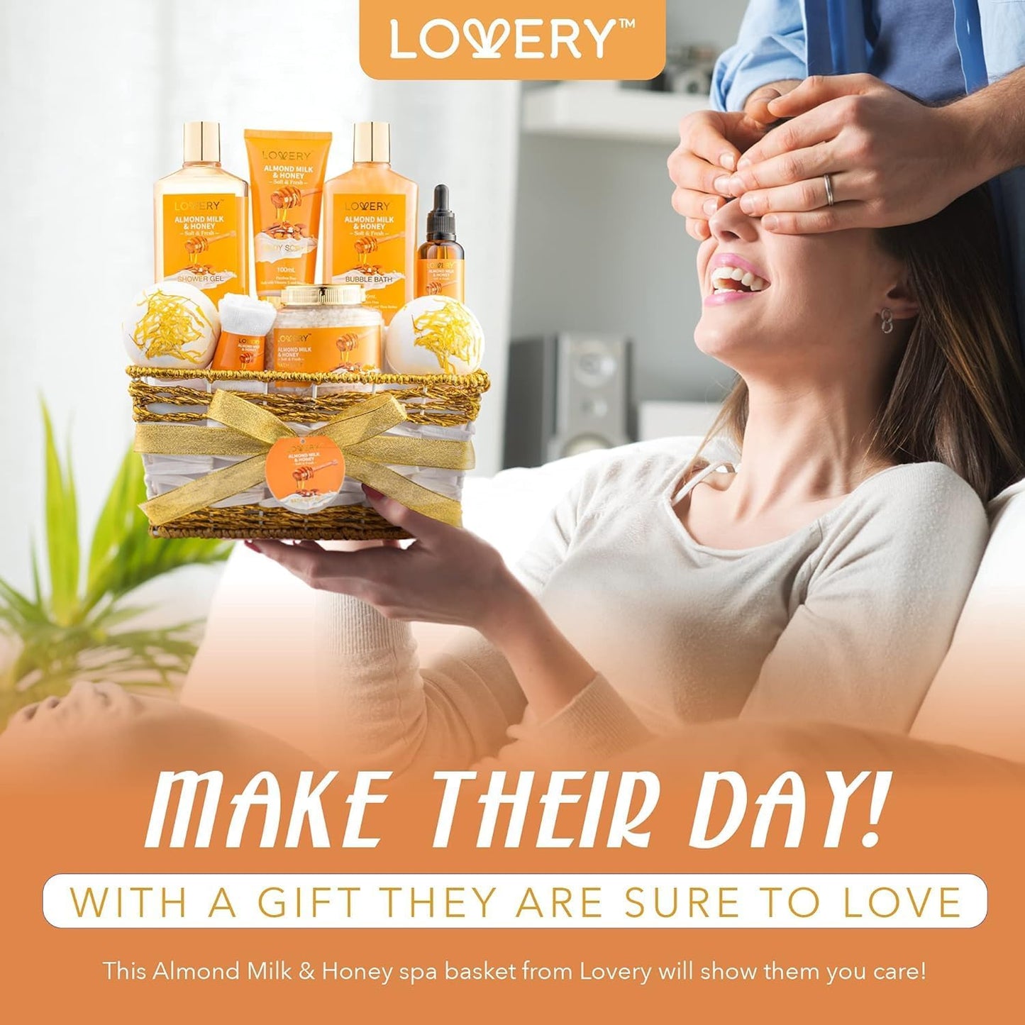 Lovery spa basket for women displayed on a bathroom shelf
