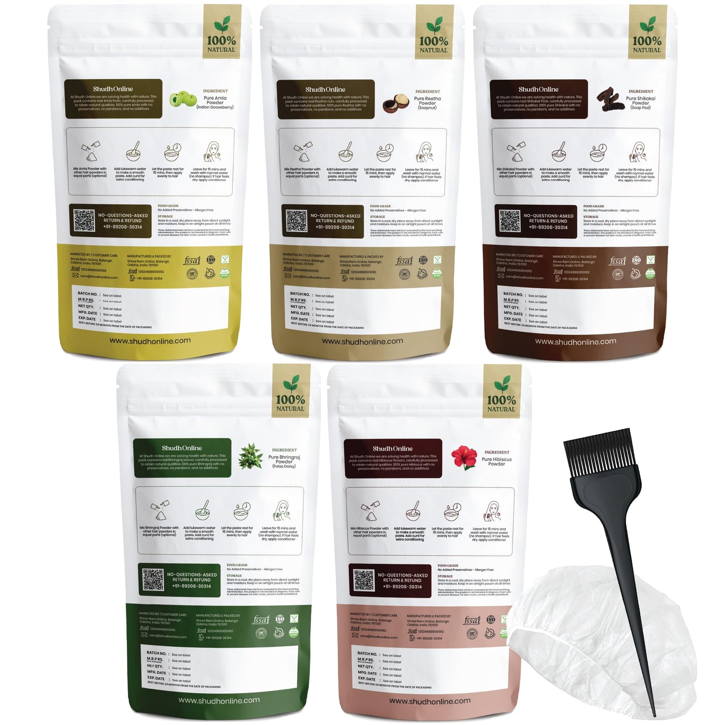 Shudh Online herbal shampoo wash and mask combo set
