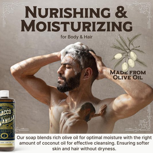 Carolina Castile Soap natural shampoo for men label close up