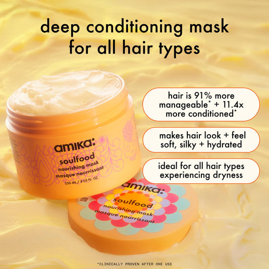 Amika Soulfood hair mask texture and creamy formula