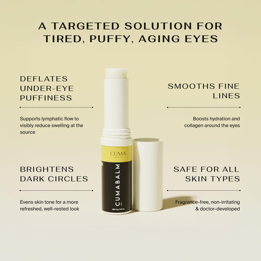 CumaBalm packaging showing turmeric and retinol ingredients list