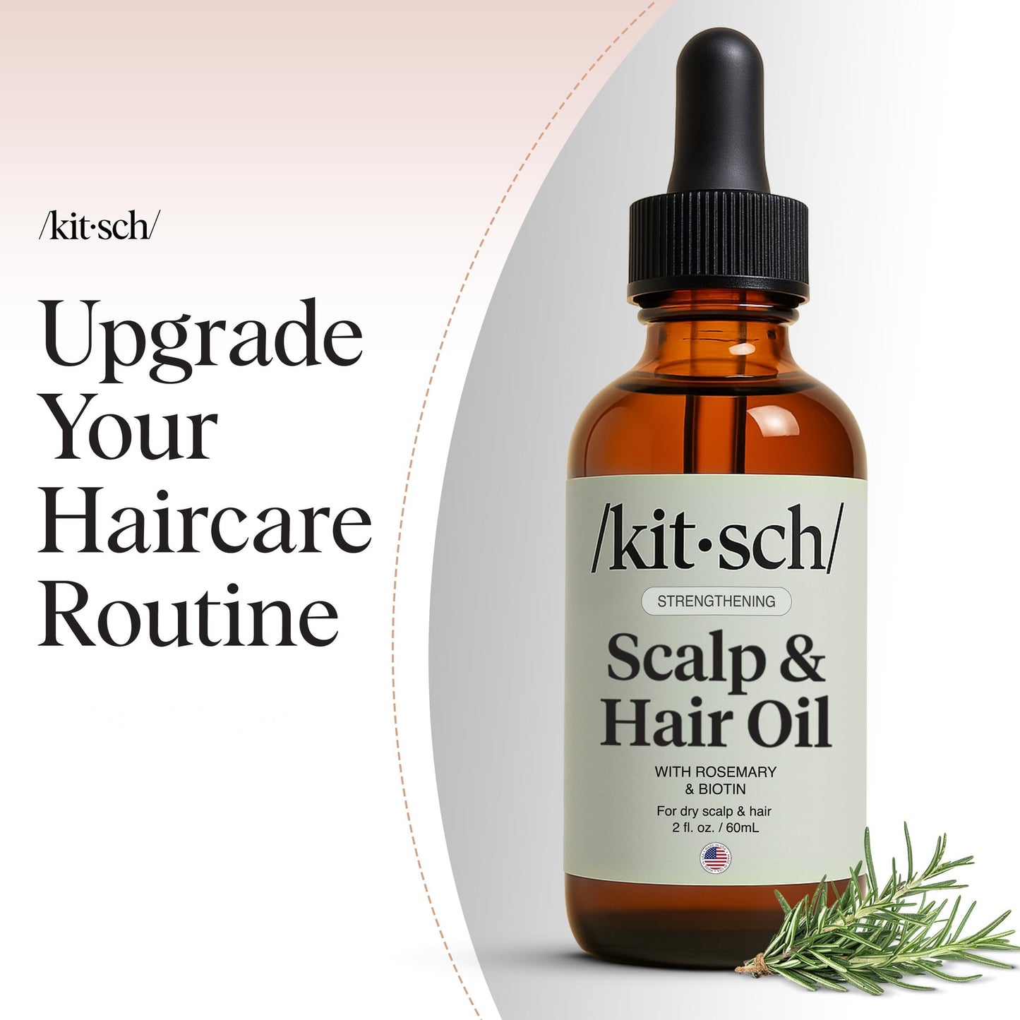 Kitsch clean beauty vegan and cruelty-free certified hair serum bottle