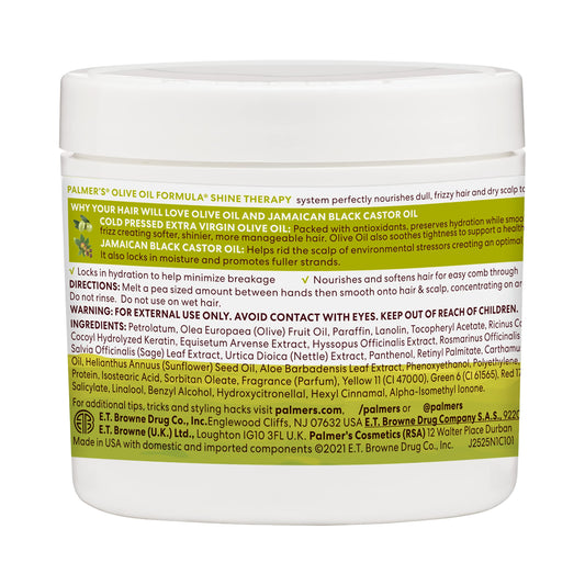 Palmers Olive Oil hair balm product label detail