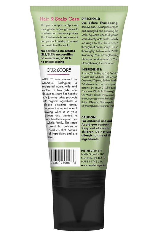 Close up of Mielle Organics scalp scrub texture and sugar granules