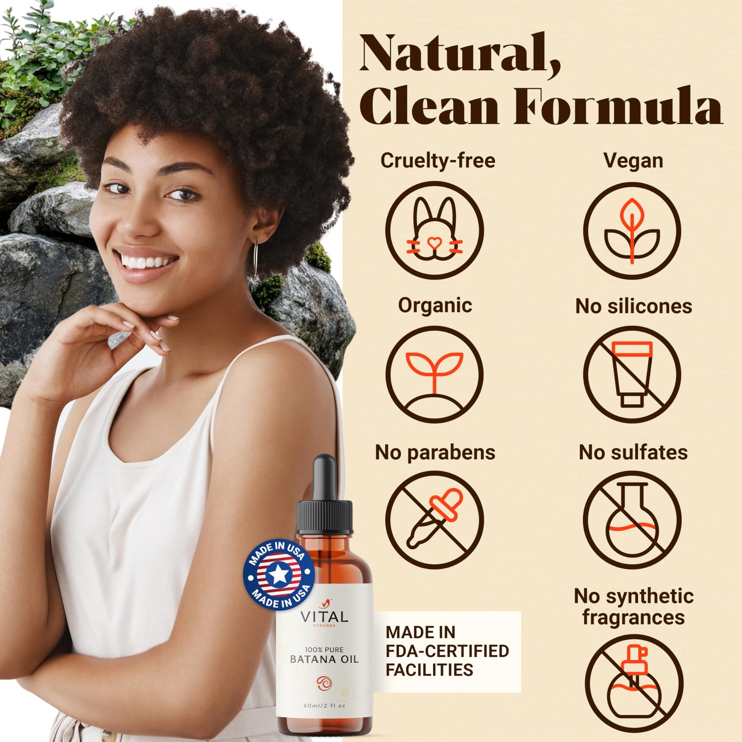 Detailed product label showing purity of Batana oil