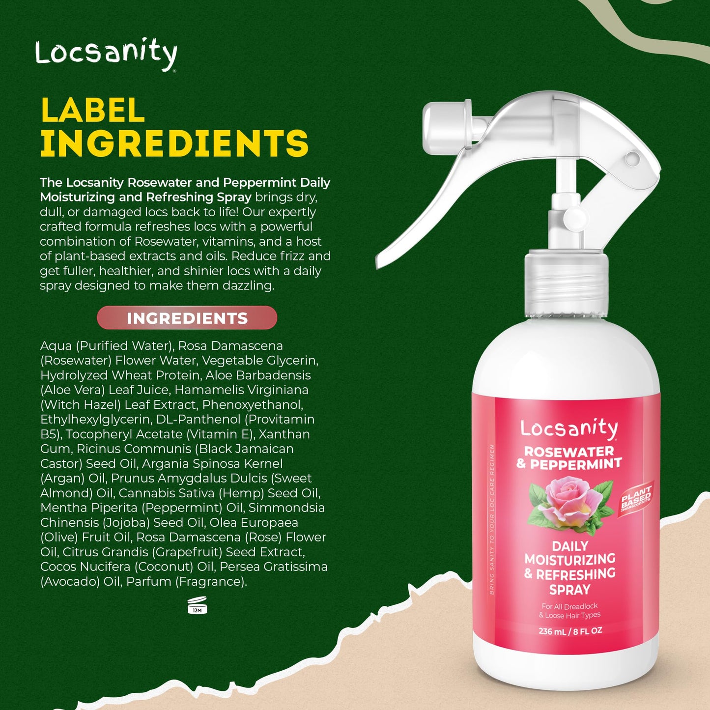 Usage of Locsanity refreshing spray on locs
