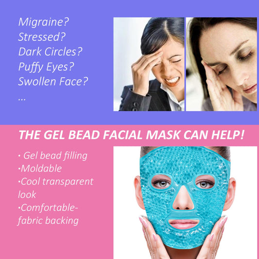 Znöcuetöd gel face mask showing plush backing and adjustable strap