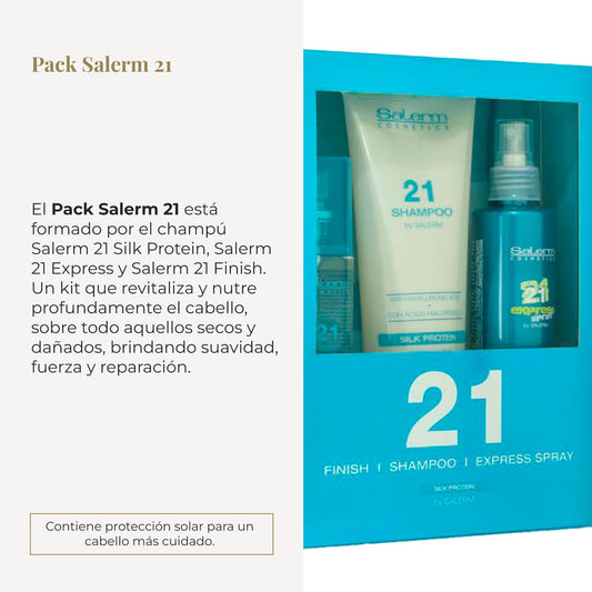 Salerm 21 Shampoo three hundred milliliters container with silk proteins for damaged hair