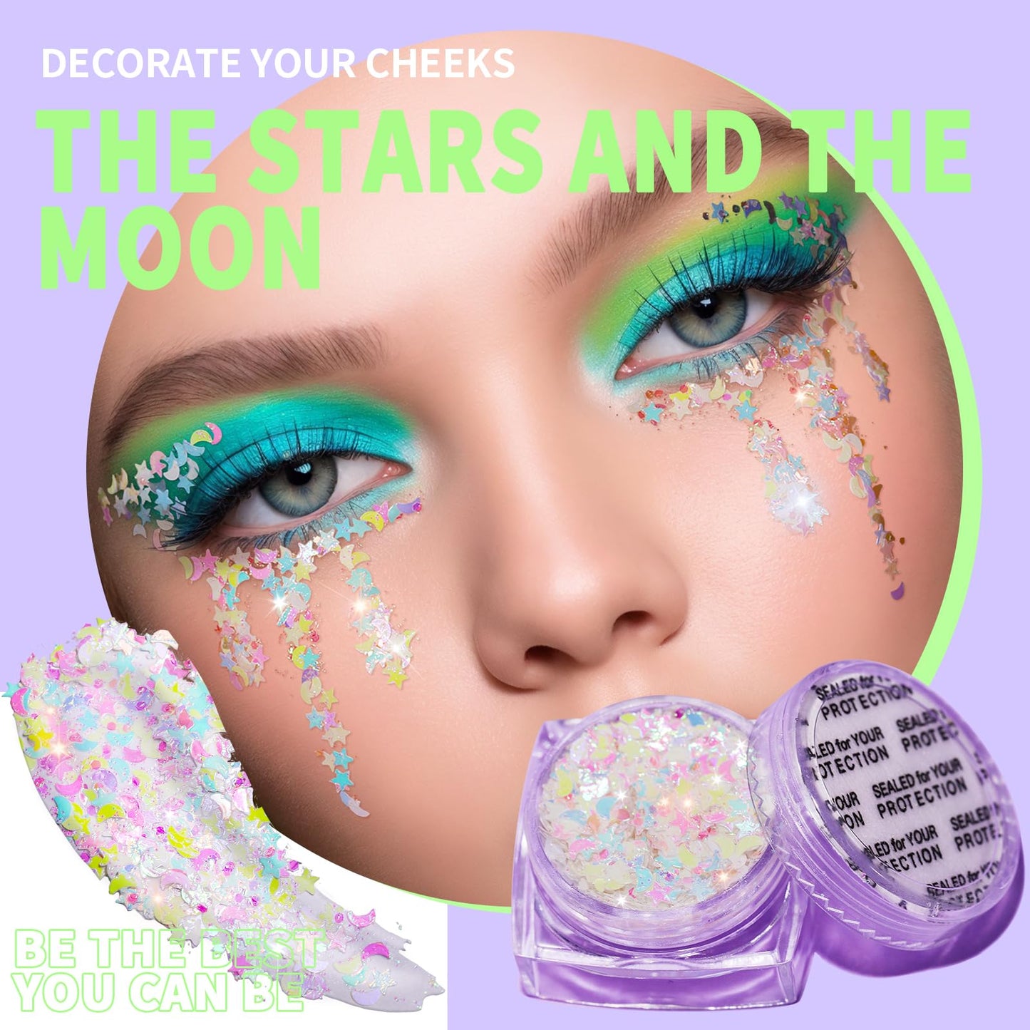 The complete Teenitor cosmetic glitter set container showing the authentic imported packaging design.