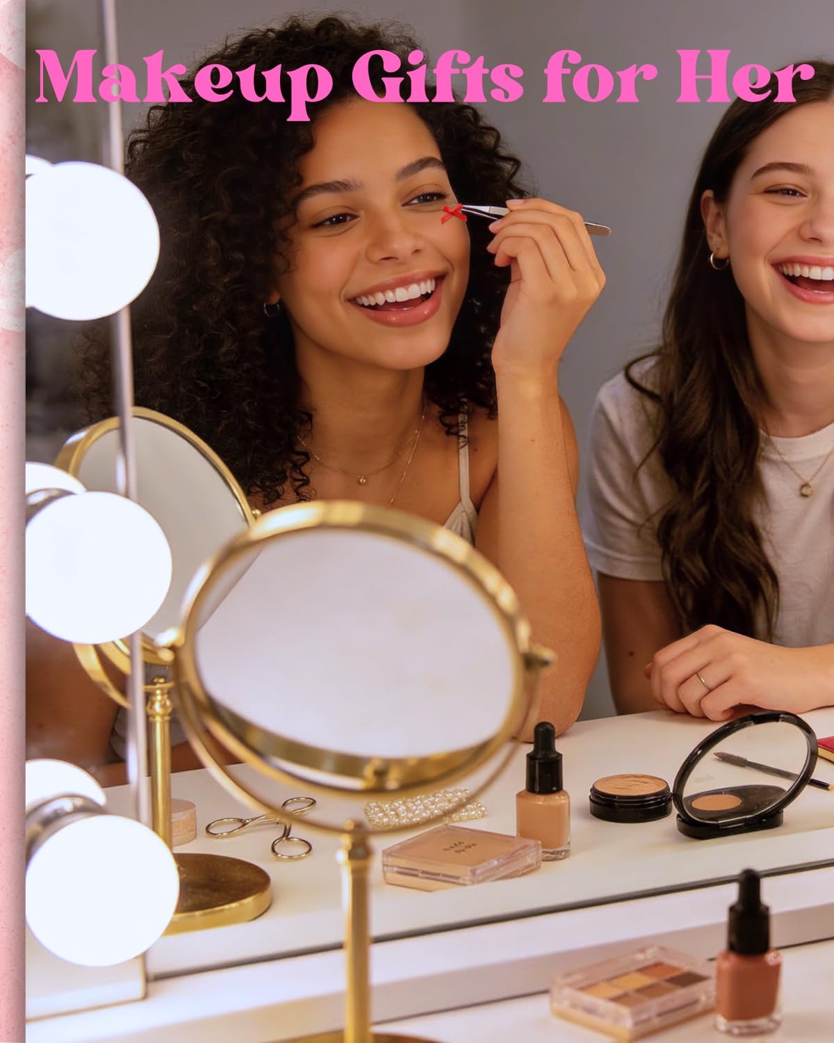 Festival makeup kit presentation displaying all seven components of the valentine face gems set