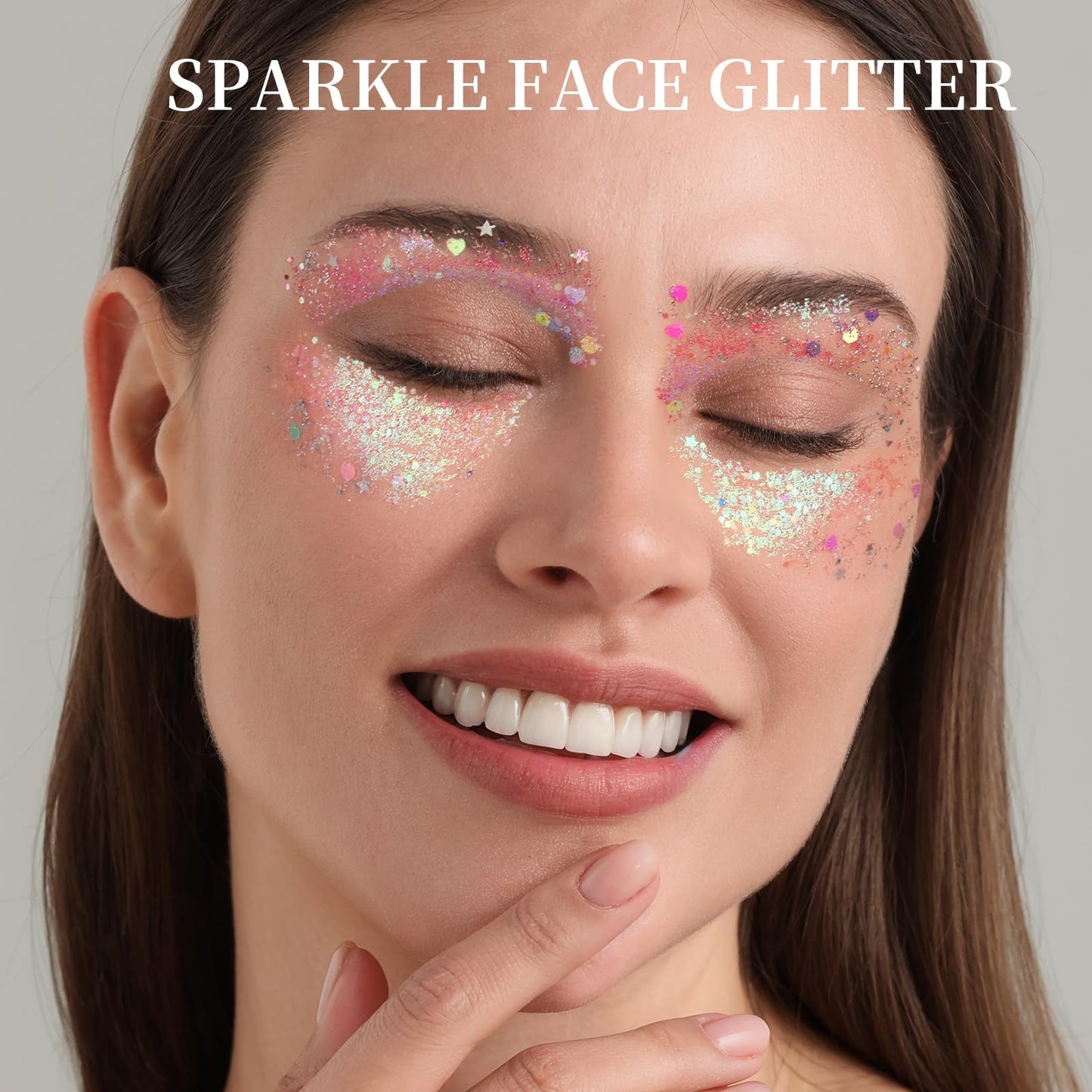 Smudge-resistant Fandamei festival cosmetic glitter gel swatch samples on skin highlighting different shades.