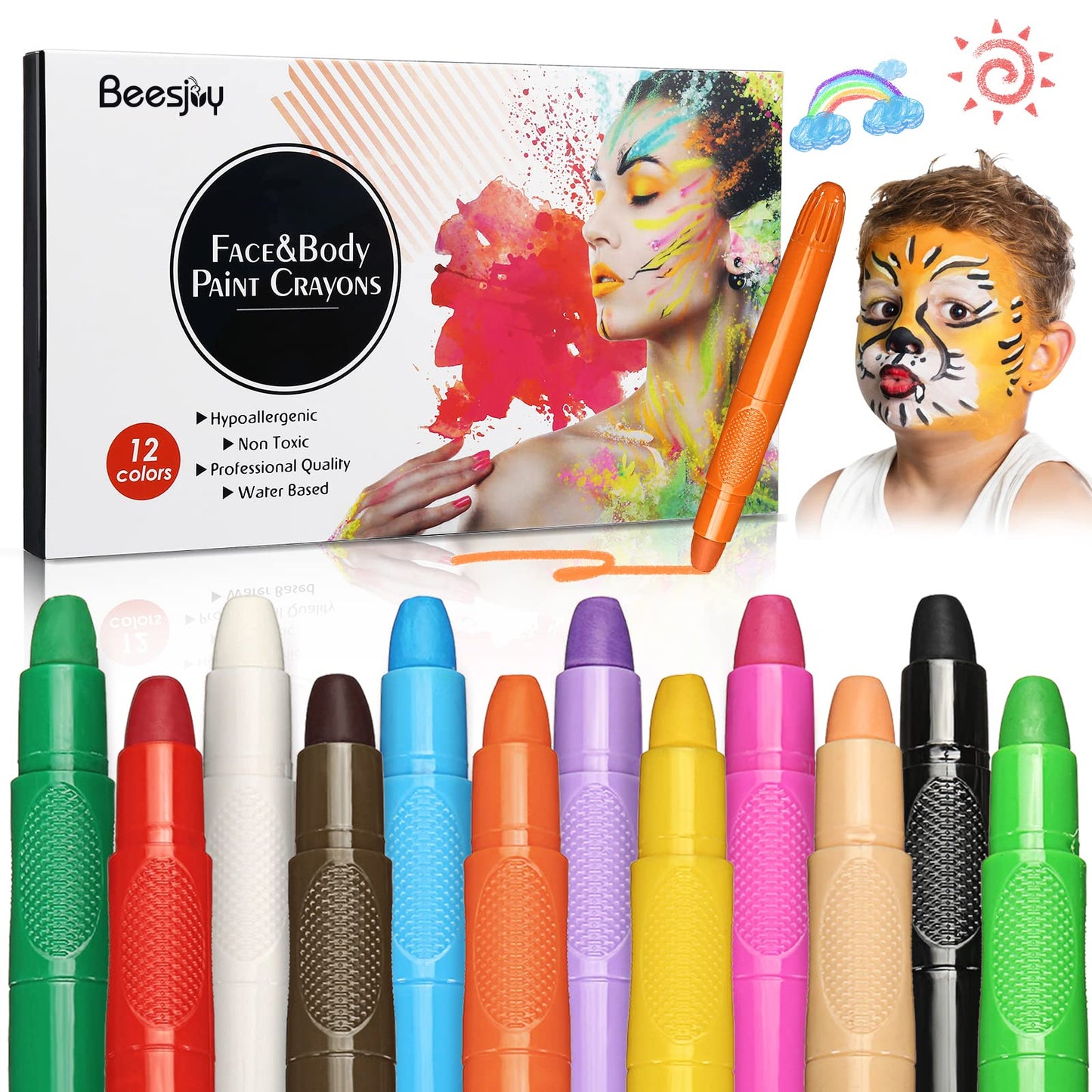 USA imported authentic Beesjuy children body painting kit contents detailed