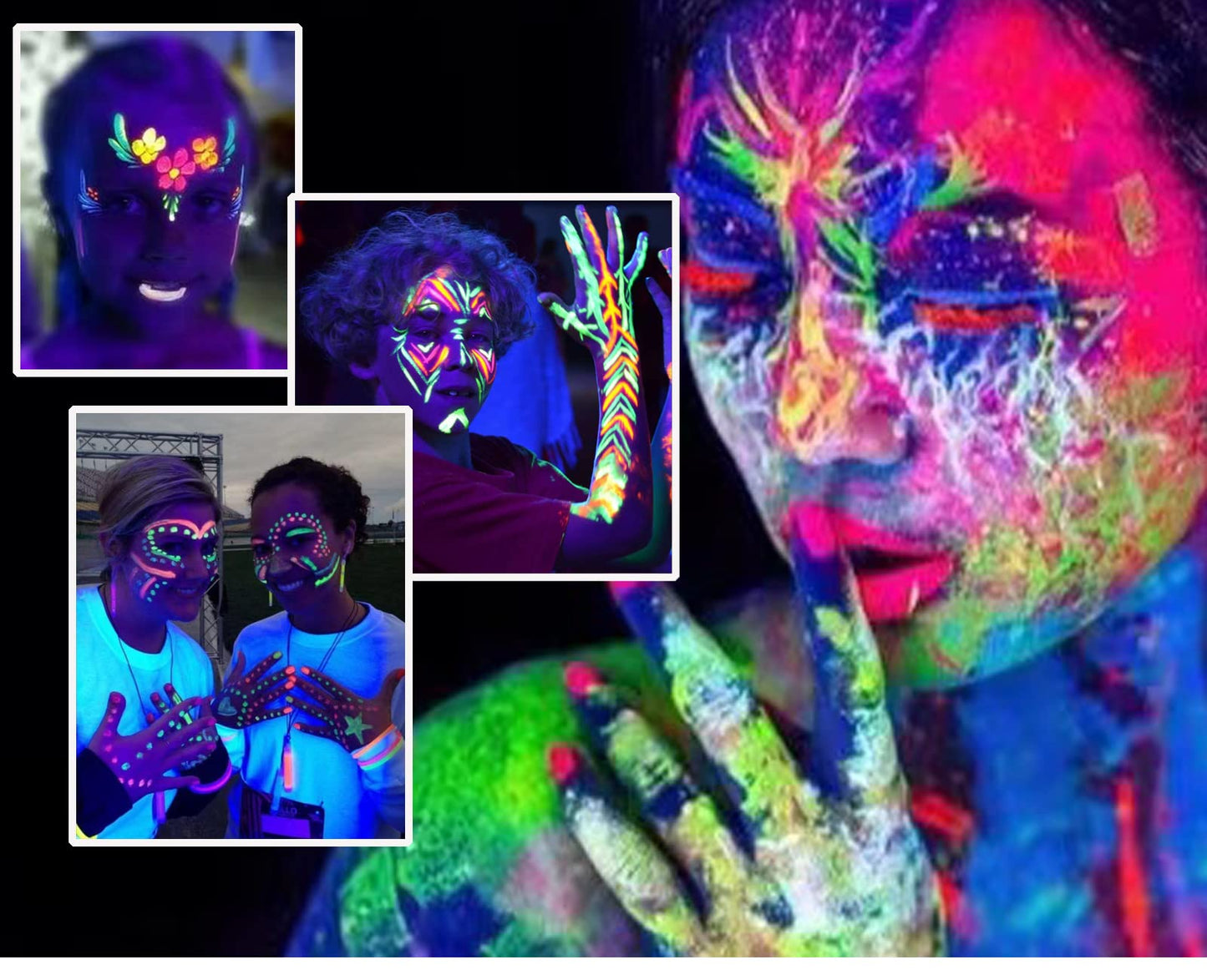 Authentic imported NIUEFH neon party makeup kit including pink yellow and blue shades